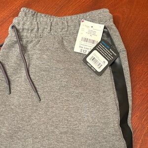 Men's Gray Athletic Shorts with Black Stripe